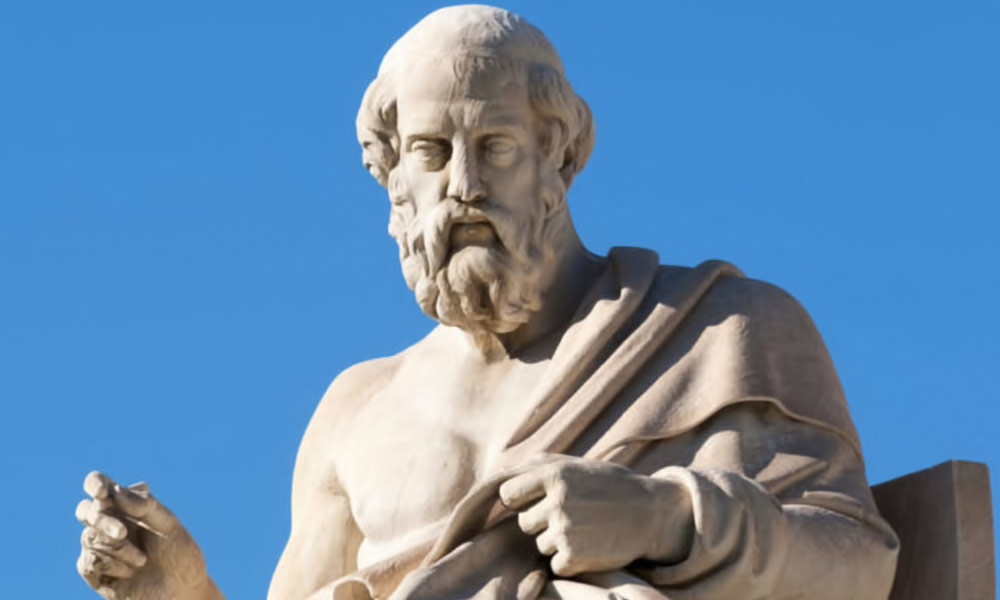Classic statues Plato sitting